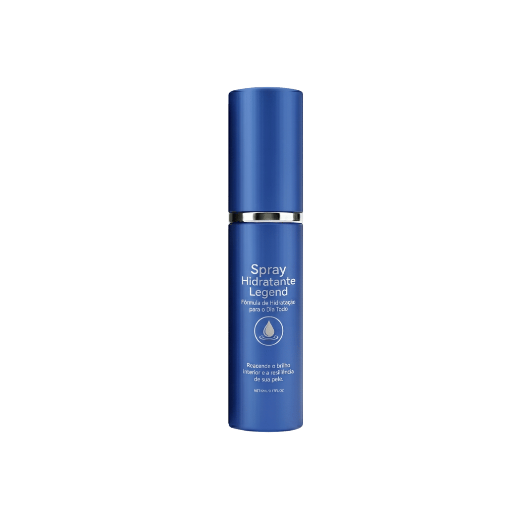 Spray Hidratante Legend em frasco azul, ideal para cuidados diários com a pele e hidratação.