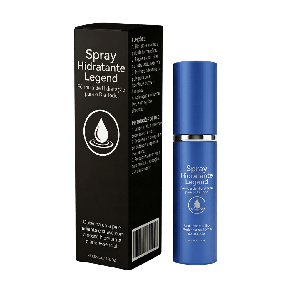 Spray Hidratante Legend em embalagem, ideal para hidratação diária da pele com efeito refrescante.