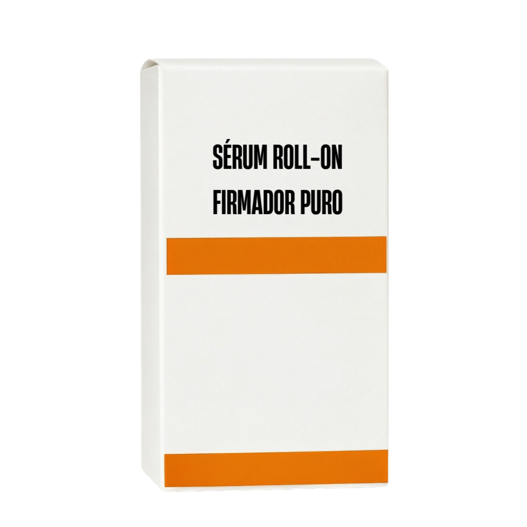 Embalagem do produto Sérum Roll-on Firmador Puro para cuidados com a pele.