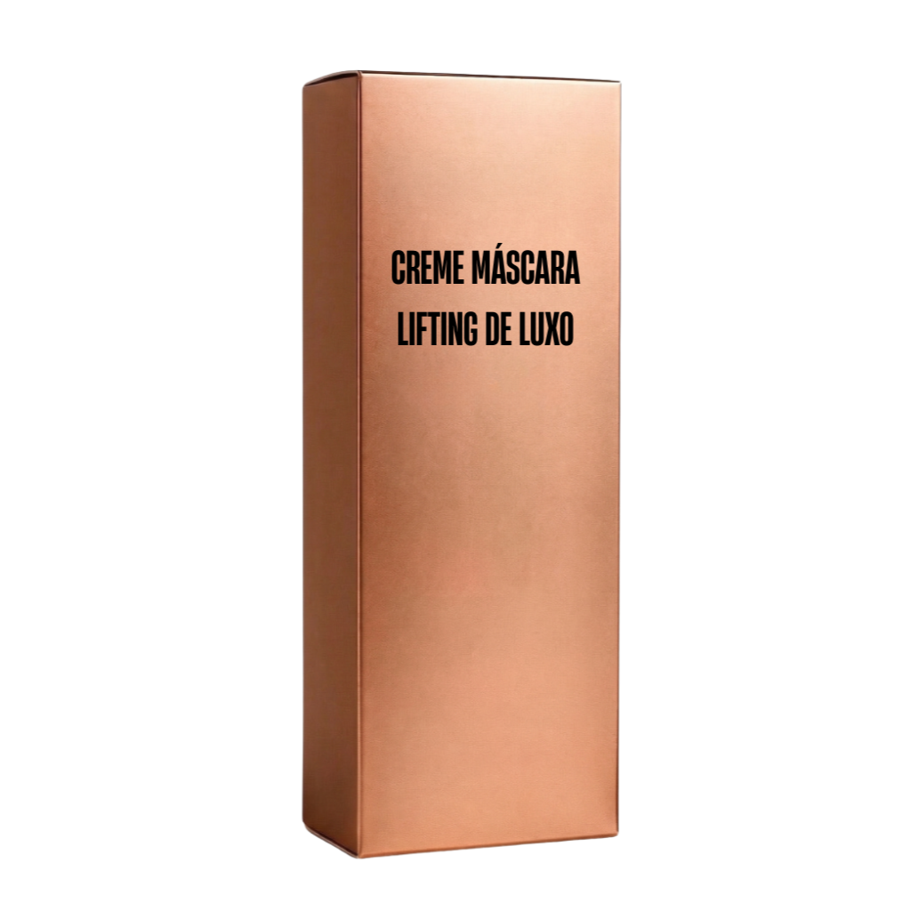 Embalagem do Creme máscara lifting premium em caixa de luxo, cor cobre.