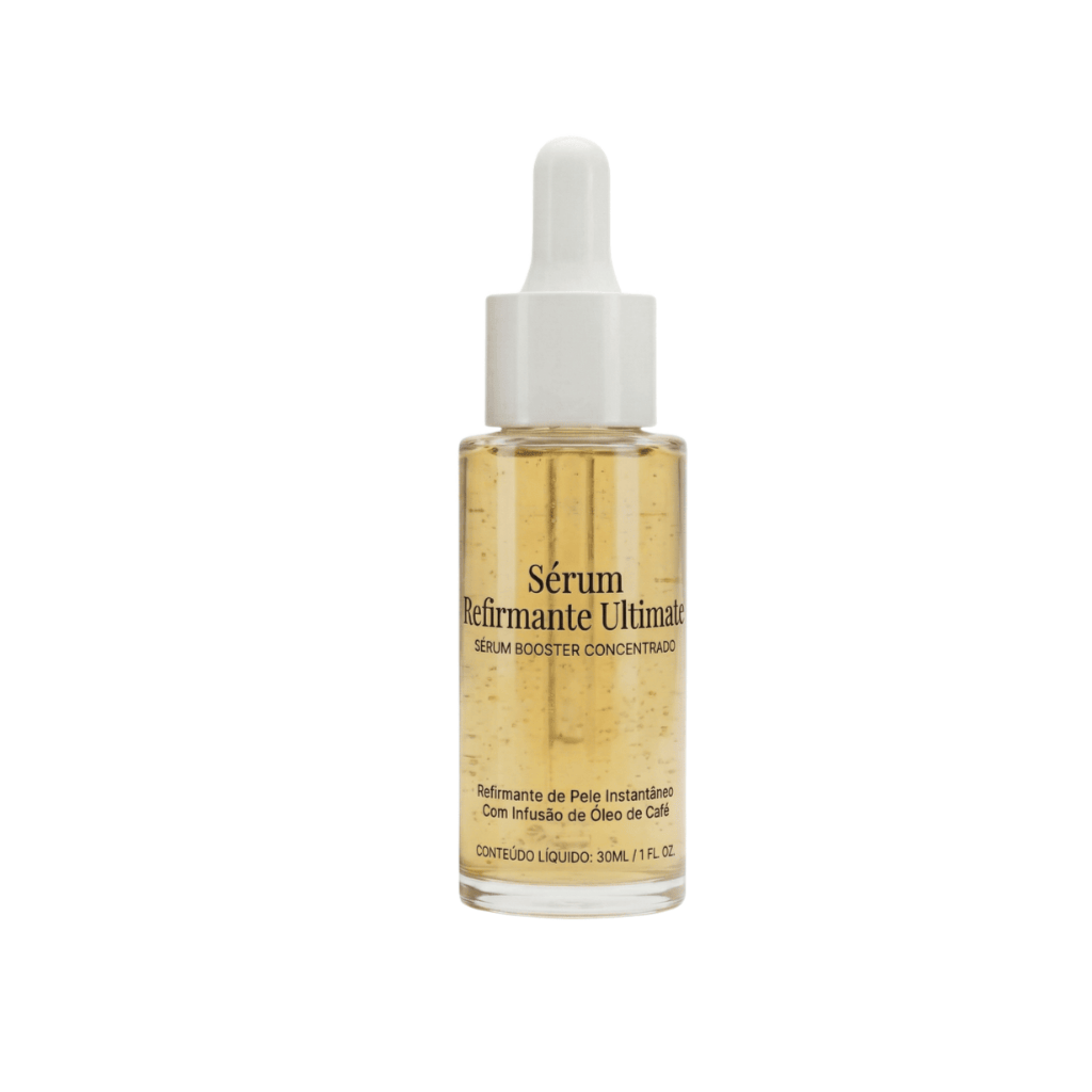 Sérum Refirmante Ultra em frasco de vidro, ideal para uma pele lisa e radiante, 30ml.