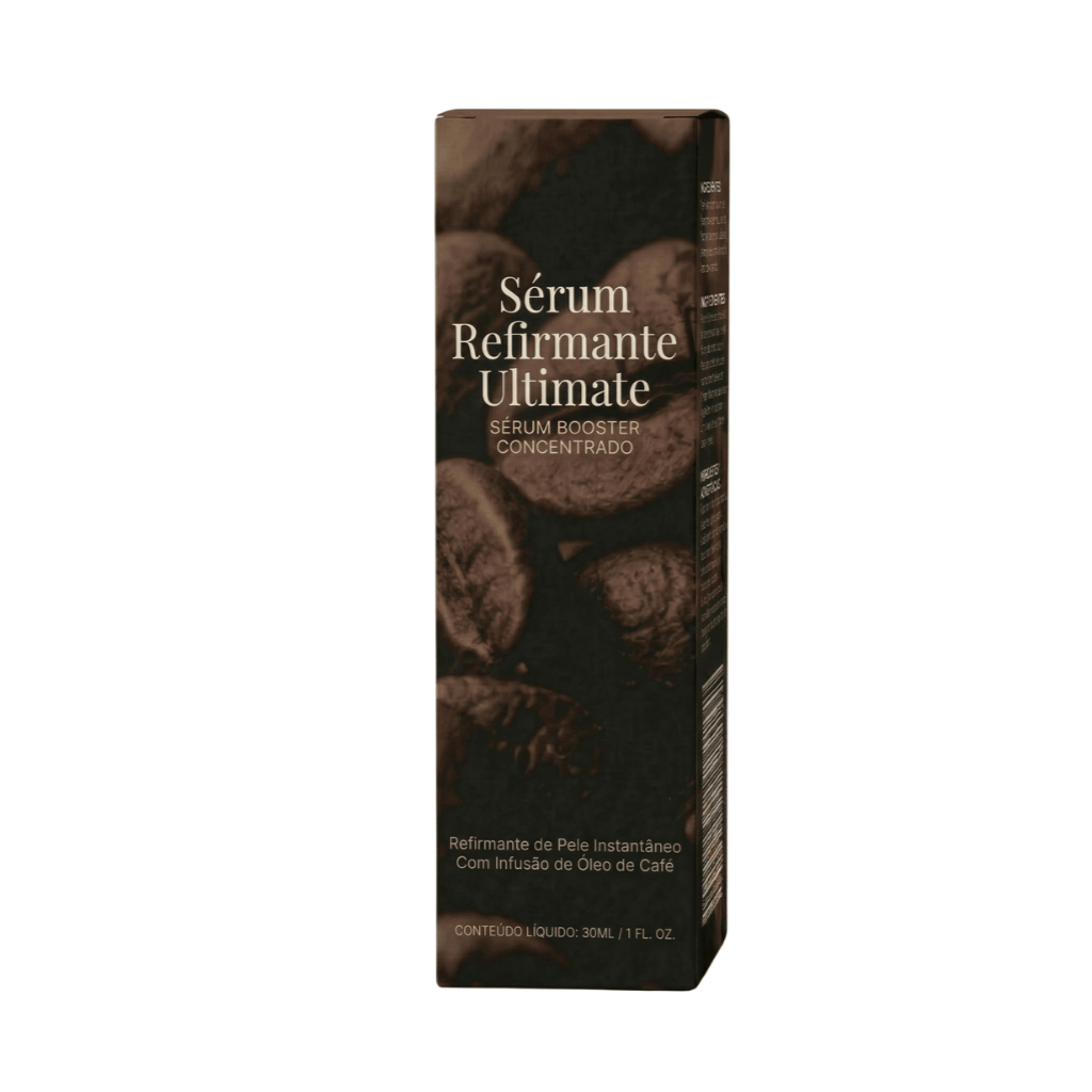 Embalagem do Sérum Refirmante Ultimate, um sérum concentrado para pele lisa e radiante.