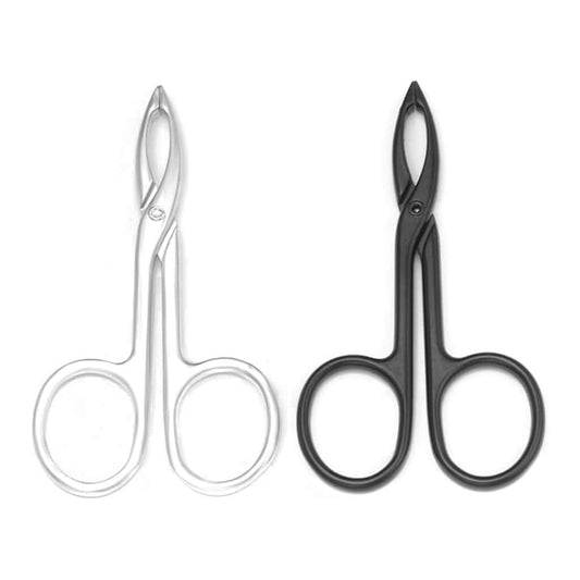Pura Natureza – Kit de Precisão para Sobrancelhas: tesouras de acabamento em metal inox e preto.