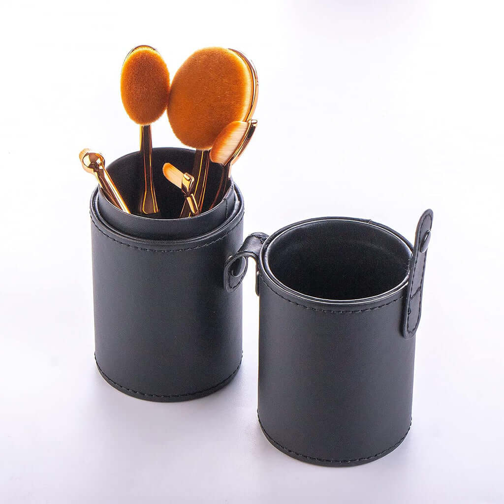 Pura Natureza – Pincel de Base Profissional em suporte elegante, com pincéis de maquiagem de alta qualidade.