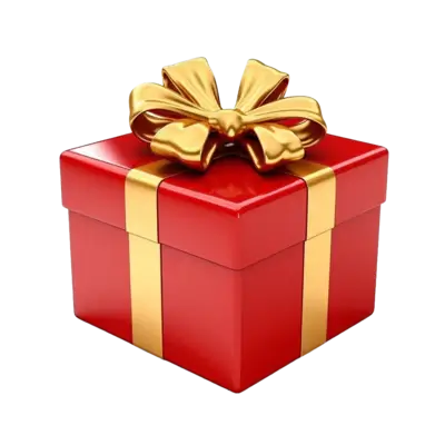 🎁OFERTA Grátis🎁 caixa de presente vermelha com laço dourado, simbolizando uma surpresa especial.