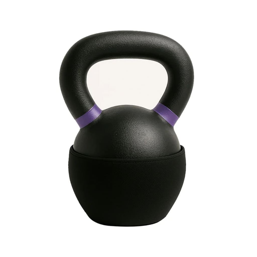 Pura Natureza FlexiForma adjustable kettlebell with black design and purple accents for versatile workouts.
