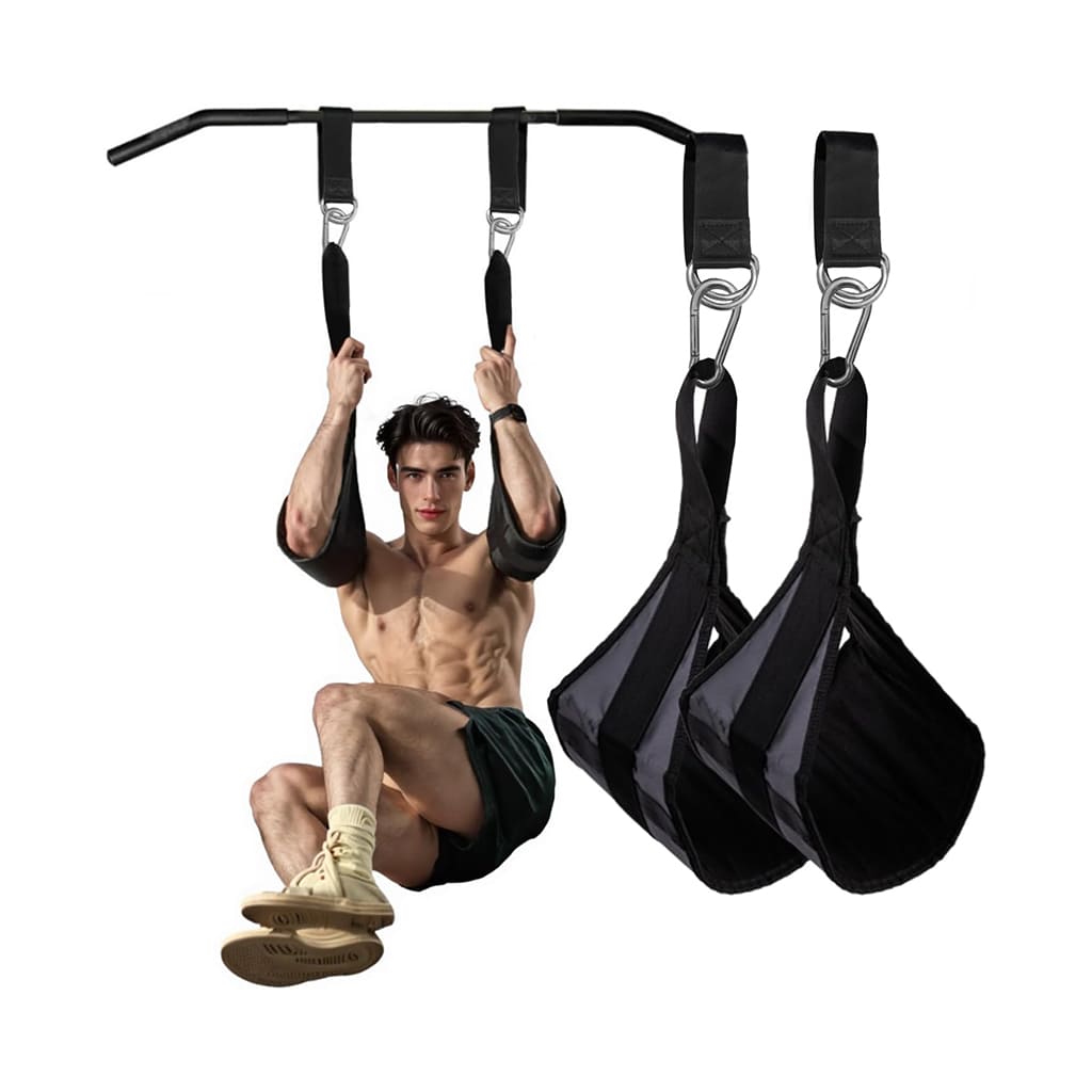 Pura Natureza GlideCore support system used for core exercises with a man demonstrating its use.
