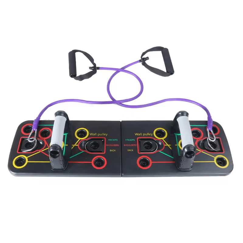 Pura Natureza Placa de Treino Funcional com Elásticos, multifuncional dobrável para treinos em casa.