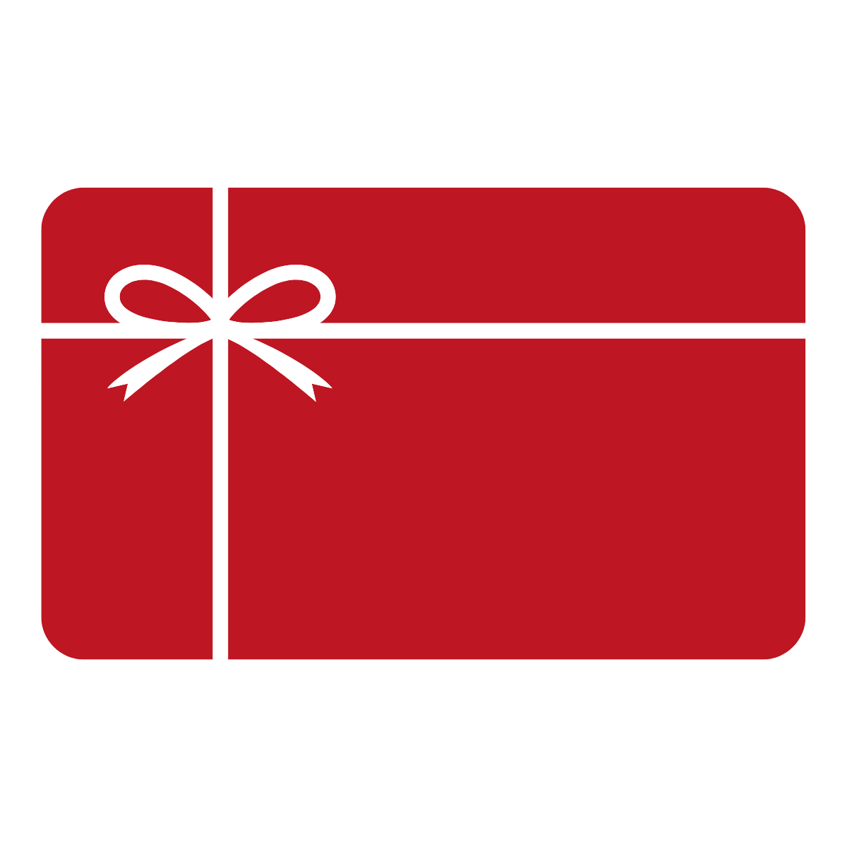 Crédito de Loja Gratuito em forma de cartão presente vermelho com laço branco.